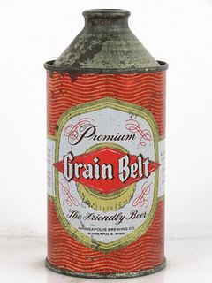 1952 Grain Belt Premium Beer 12oz 167-11 High Profile Cone Top Can Minneapolis Minnesota
