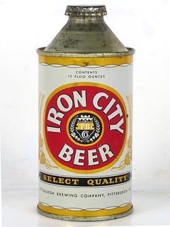 1954 Iron City Beer 12oz 170-01 High Profile Cone Top Can Pittsburgh Pennsylvania mpm