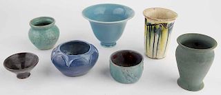Group of Seven ceramic bowls and vases