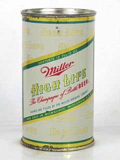 1958 Miller High Life Beer 12oz 99-37.2 Flat Top Can Milwaukee Wisconsin