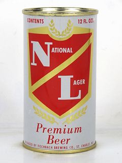1962 National Lager Premium Beer 12oz 102-27 Flat Top Can Saint Charles Missouri