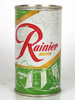1956 Rainier Jubilee Beer 12oz Flat Top Can Spokane Washington