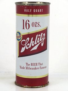 1957 Schlitz Beer 16oz One Pint 235-24 Flat Top Can Brooklyn New York