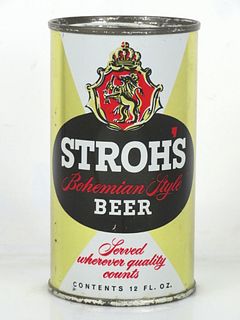 1958 Stroh's Bohemian Light Beer 12oz 137-30.1 Flat Top Can Detroit Michigan