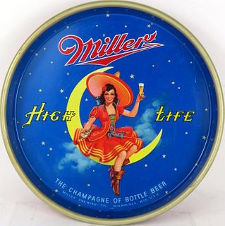 1968 Miller High Life Beer 13" Serving Tray Milwaukee Wisconsin
