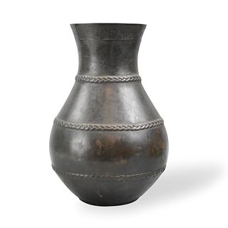 Chinese Bronze Vase w/ Rope Design,Ming Dynasty