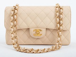 Chanel Beige Caviar Classic Double Flap Handbag