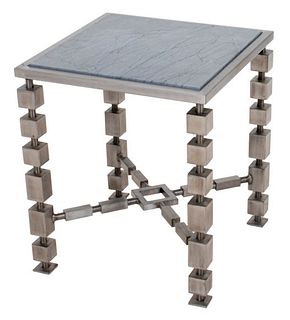 Geometric Modernist Steel Side Table