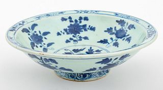 Chinese Kangxi Mark Blue on Celadon Porcelain Bowl