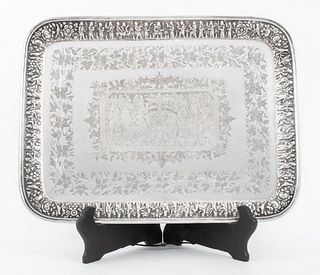 Antique Persian Silver Tray