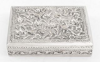 Indo-Persian Silver Table Box, 20th C.