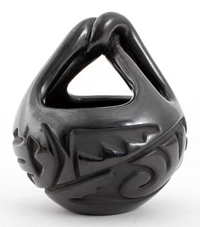 Helen Shupla Santa Clara Blackware Pottery Vase