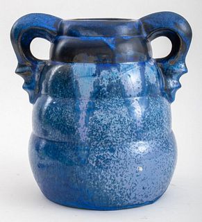 Fulper Blue Glazed Pottery Vase, Early 20th C.