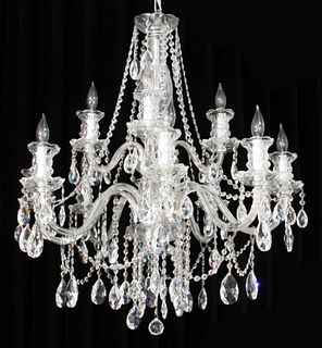 Baccarat Style Baroque Revival Crystal Chandelier