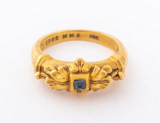 MMA 14K Neoclassical Reproduction Sapphire Ring