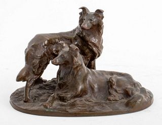 Otto Jarl Rough Collie Dogs Bronze Sculpture