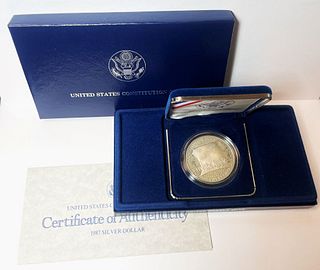 1987-S Constitution U.S. Proof Silver Commemorative Dollar