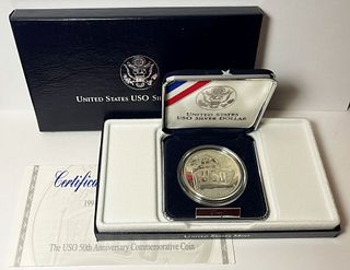 1991-S USO U.S. Proof Silver Commemorative Dollar