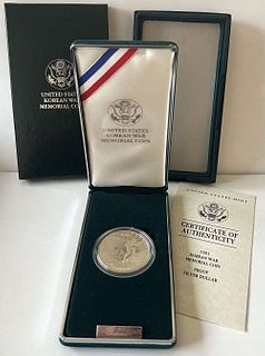 1991 Korean War U.S. Proof Silver Commemorative Dollar