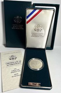 1991 Korean War U.S. Proof Silver Commemorative Dollar