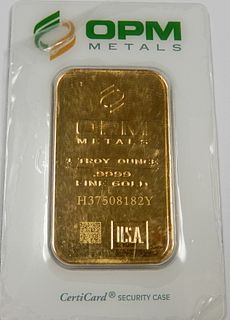 OPM Metals Fine Gold 1 Troy Oz. Bar.