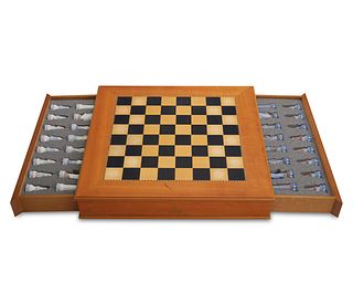 A Lladro "Medieval" porcelain chess set