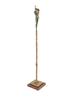 Giacinto Bosco (b. 1956), Untitled, Cold-painted bronze, 79" H x 10.875" W x 10.875" D; With base: 81.25" H x 13.875" W x 13.875" D