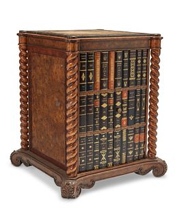 A Maitland-Smith faux book wine cabinet