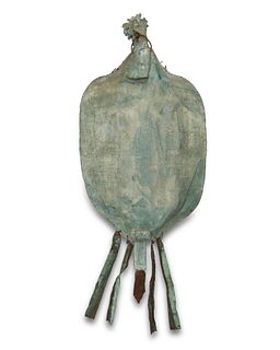 Harry Steinberg (b. 1911), Untitled, Earthenware glaze and copper, 35" H x 13.5" W x 4.5" D