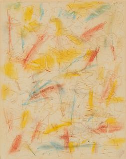 20th Century American School, Untitled,1967, Ink and pastel on paper, Sight: 11" H x 8.75" W