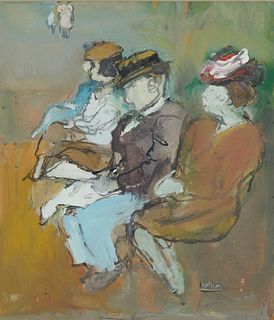 Henry Albert Botkin (1896-1983), Seated figures, Oil on artist board, Sight: 19" H x 16" W