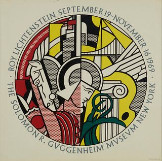 After Roy Lichtenstein (1923-1997), "The Solomon R. Guggenheim Museum, New York: Roy Lichtenstein, September 19-November 16, 1969", Screenprint in col