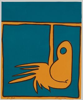 20th Century American School, "Bird," 1966, Lithograph in colors on paper, Image/Sheet: 16.125" H x 13.125" W