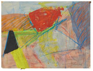 20th Century American School, Abstract, 1968, Mixed media on paper, Image/Sheet: 18" H x 24" W
