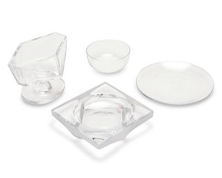 A group of crystal table items