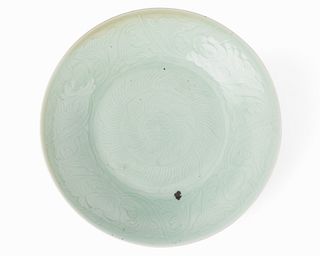 A Chinese ceramic celadon platter