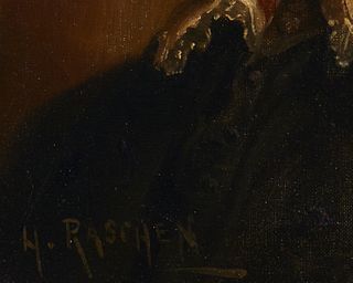 Henry Raschen (1854-1937), Portrait of a gentleman, Oil on canvas, 12" H x 10" W
