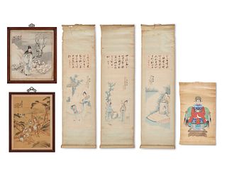 A group of six Chinese works on paper