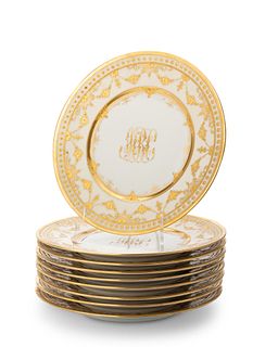 A set of Rosenthal gilt porcelain dinner plates