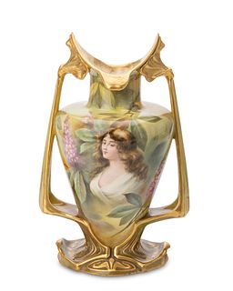 A Royal Bonn porcelain portrait vase