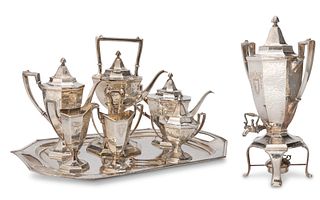A Meriden Brittania silver-plated tea and coffee service