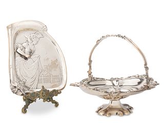 Two silver-plated table items
