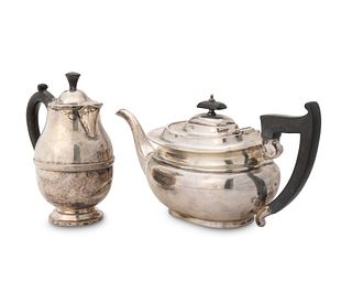 An English sterling silver teapot and coffee pot
