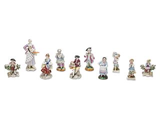 A group of porcelain figures