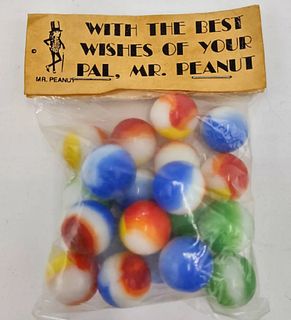 Mr. Peanut Advertising Promotional Marbles - Vintage Collectible 1930