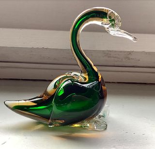 Salviati Art Glass Swan Figurine Made in ITALY
