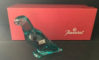 Baccarat Signed Parrot Figurine With Box