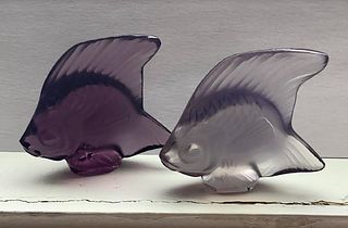 Lalique Crystal Amethyst shades of Fish Made in France