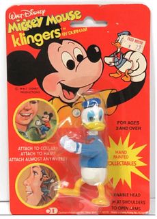 Disney Blister Pack Disneykins Donald Duck Clip On  Figurine WALT DISNEY 1972
