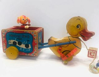 Fisher Price Musical Baby Duck Wagon Pull Toy